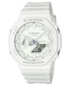 G-SHOCK Monochrome Series med hvitt karbonkjernebeskyttelse i bio-resin | GA-2100-7A7ER