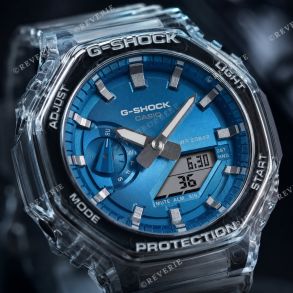Casio G-Shock Transparent Blue Analog-Digital 45mm 
