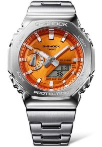 Metall G-SHOCK med oransje urskive og rustfritt stål 200M konstruksjon | GM-2110D-4AER