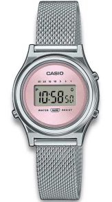 Rosa Sunray digital Casio-klokke med mesh-reim, vintage stil | LA700WEM-4AEF 
