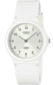 Miljøvennlig hvit Casio analog klokke i minimalistisk design | MQ-24B-7BEF