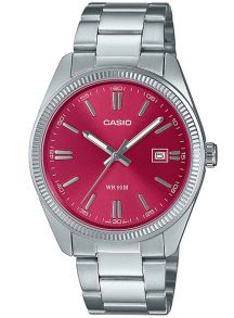 Rød solstråleurskive med Neobrite visere og klassisk Casio-design | MTP-1302PD-4AVEF