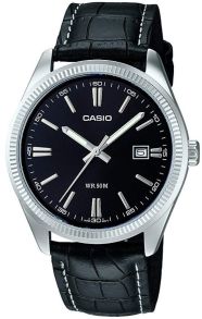 Klassisk Casio dressklokke med lærreim og elegant design | MTP-1302PL-1AVEF 