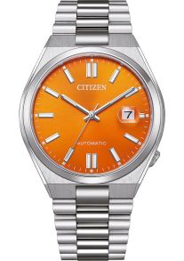 Citizen Tsuyosa Automatic herreur i stål med 8210 urverk og oransje urskive | NJ0151-88Z