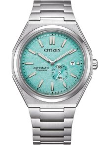 Citizen Automatic titanium herreur med mintgrønn urskive og mekanisk urverk | NJ0180-80M