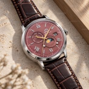 Orient Mens Red Moon Phase Automatic 41mm 