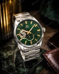 Orient Mens Open Heart Green Sapphire Automatic 40mm 