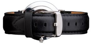 Daniel Wellington Svart Classic Sheffield dame-skinnreim med spenne i sølv