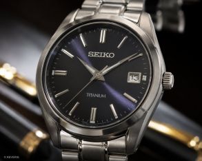 Seiko Mens Titanium Blue Sapphire 40mm 