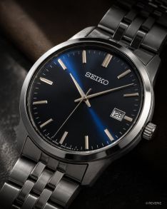 Seiko Mens Classic Blue Steel 40mm 