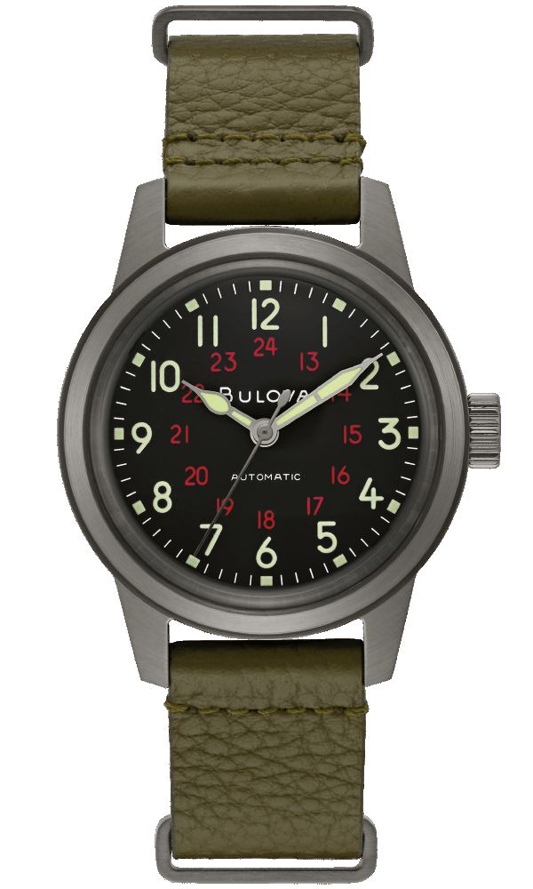 Buy BulovaMen's Heritage Hack Stainless Steel 3-Hand Automatic Watch, NATO  Leather Strap, Luminous Hands and Markers Online at desertcartINDIA