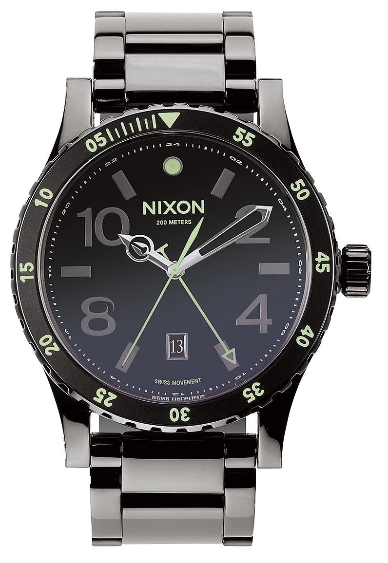 Nixon Diplomat SS Polished Gunmetal / Lum A277-1885 - Dykkerklokke  