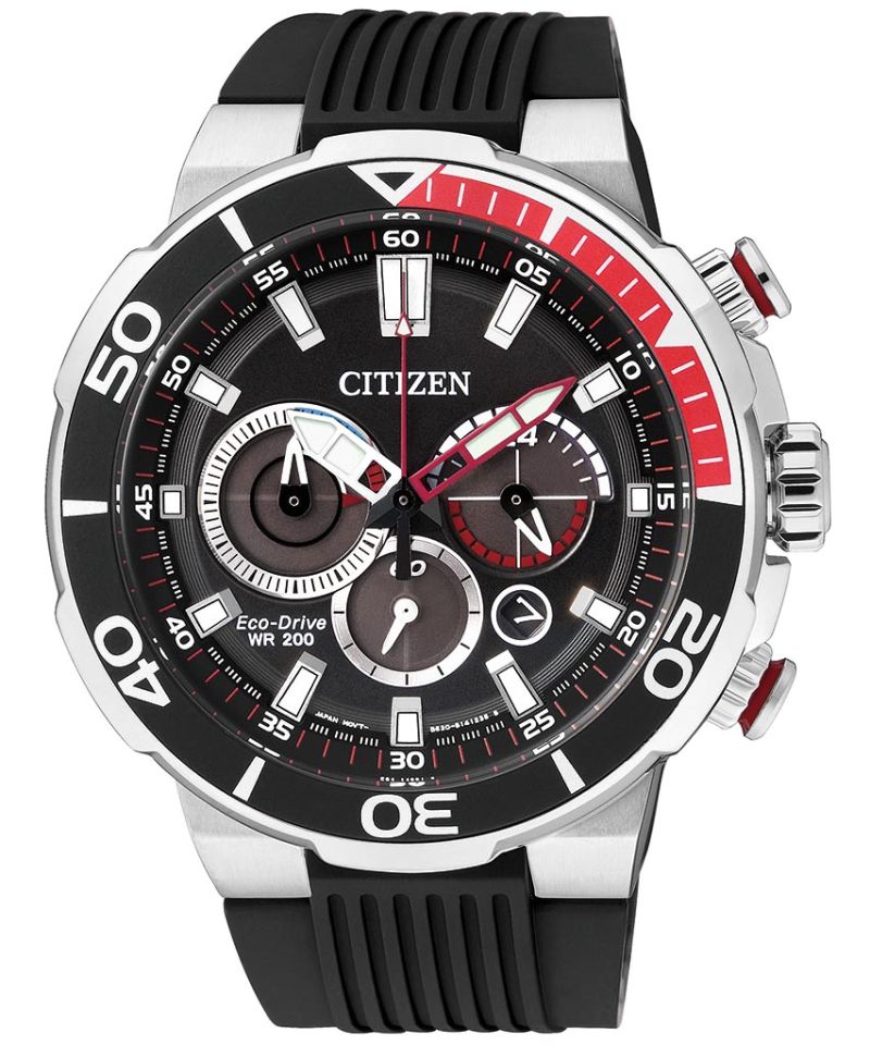 Citizen CA4250-03E Sporty herreklokke med Eco-drive i svart med