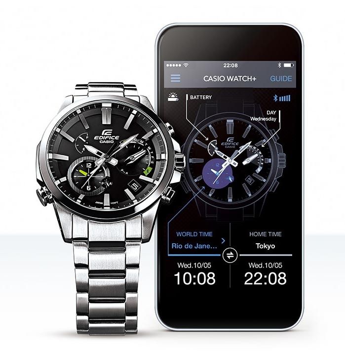 Casio Edifice Eqb 700l 1aer Bluetooth With Leather Strap Casio
