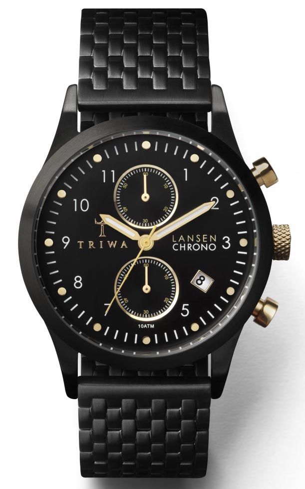 Triwa Midnight Lansen Chrono Black Brace