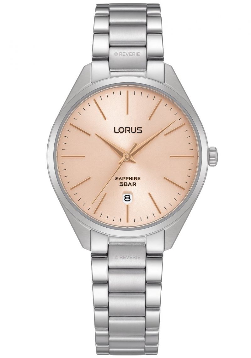 RJ655AX9 Lorus analoog herenhorloge, Lumibrite, dag- en datumweergave, nylon polshorloge, grijs