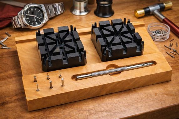 Anchor Toolset Link Removing Kit on a Wooden Base