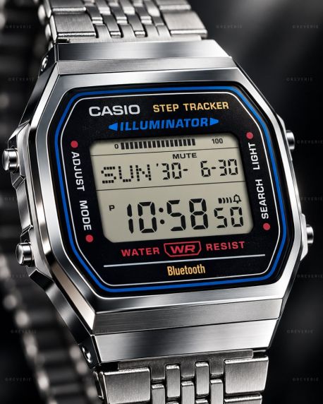 Casio digitalklokke i stål med Bluetooth i 38mm