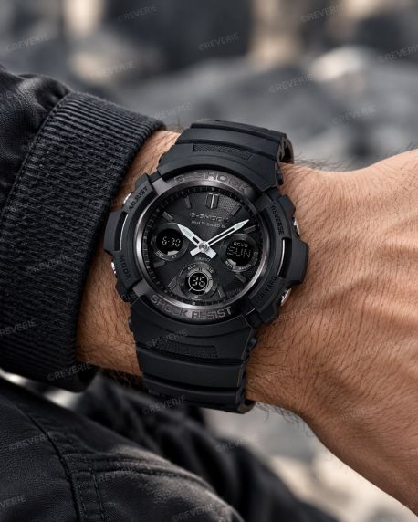 Svart Casio G-Shock dykkerklokke med solenergi, radiostyring og 200m vanntetthet i 46mm