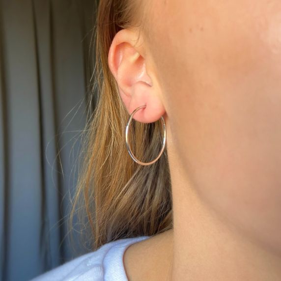 Carrie Taylor 22mm Classic Silver Hoops CTJ58