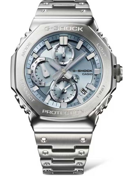 Full Metal G-SHOCK klokke med blå skive, solcelle og Bluetooth | GM-B2100AD-2AER