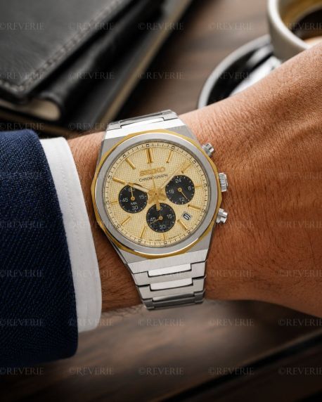 Seiko tofarget herrekronograf i stål med safirglass 40mm