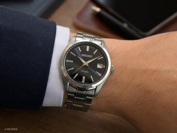 Seiko Mens Titanium Blue Sapphire 40mm