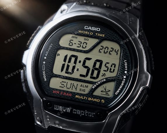 Wave Ceptor digital klokke med radiokontroll og multi-bånd verdensurfunksjoner 43mm
