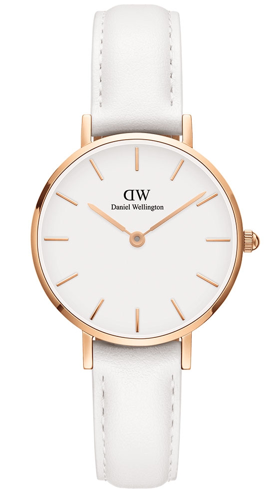 Daniel Wellington Petite 28mm Bondi White Rose Gold DW00100249 -  Kvarts - Rosegull - Dameklokker - Skinn - Mineral