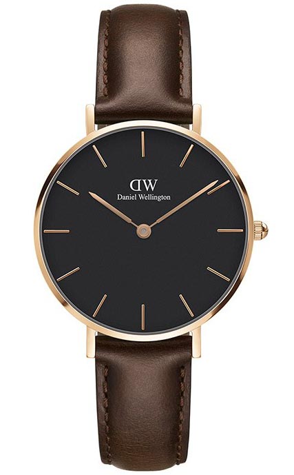 Daniel Wellington Classic Petite 32mm Bristol DW00100165 -  Kvarts - Kobber Rosegull - Dameklokker - Skinn - Mineral