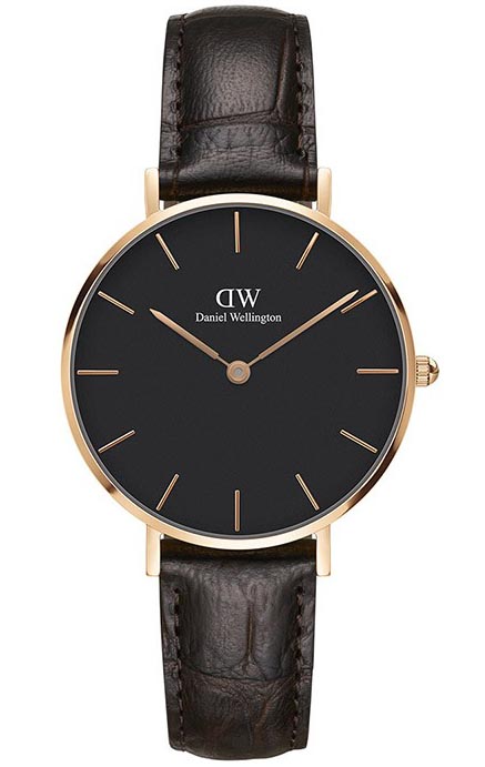 Daniel Wellington DW Watch Petite York Black Rose Gold 32mm