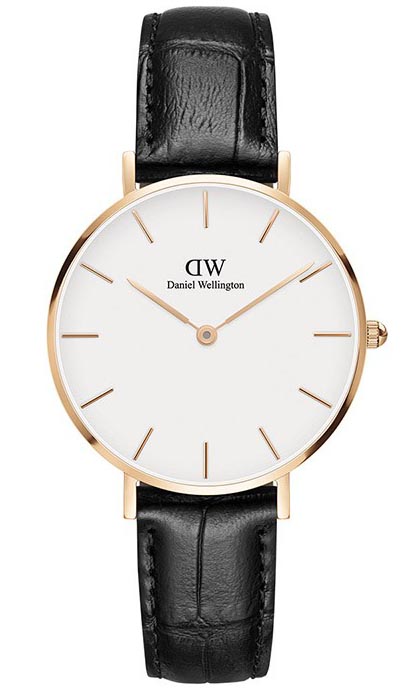Daniel Wellington Classic Petite 32mm Reading DW00100173 -  Kvarts - Kobber Rosegull - Dameklokker - Skinn - Mineral