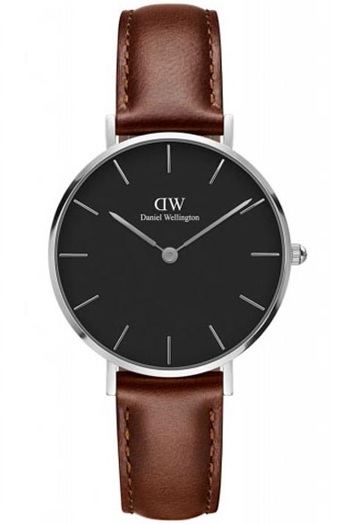 Daniel Wellington Classic Petite 32mm St Maves DW00100181 -  Kvarts - Sølv - Dameklokker - Skinn - Mineral