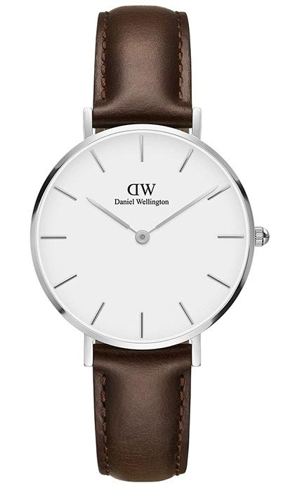 Daniel Wellington Classic Petite 32mm Bristol DW00100183 -  Kvarts - Sølv - Dameklokker - Skinn - Mineral