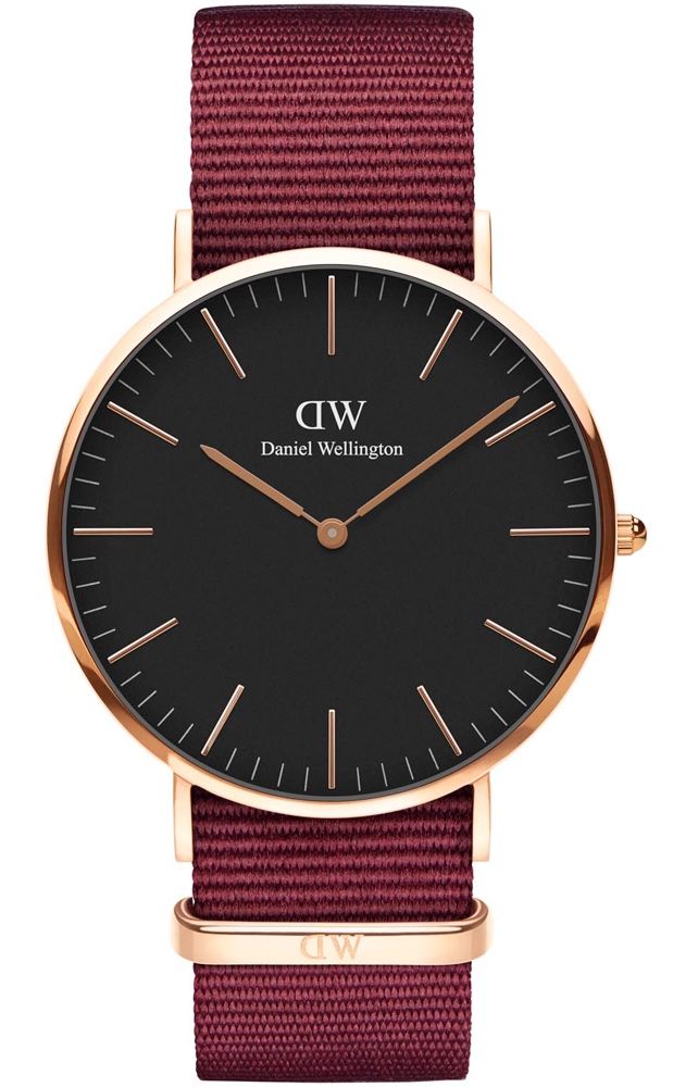 Daniel Wellington Classic Black Roselyn Black 40 MM DW00100269 -  Kvarts - Rosegull - Dameklokker - Stoff - Mineral