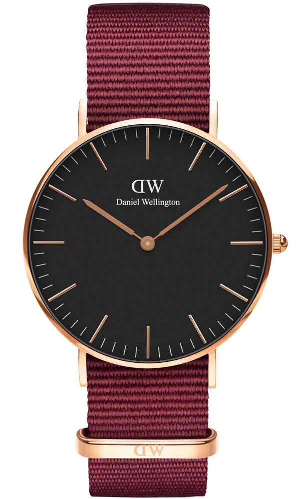 Daniel Wellington Classic Black Roselyn Rose Gold 36 MM DW00100273 -  Kvarts - Rosegull - Dameklokker - Stoff - Mineral