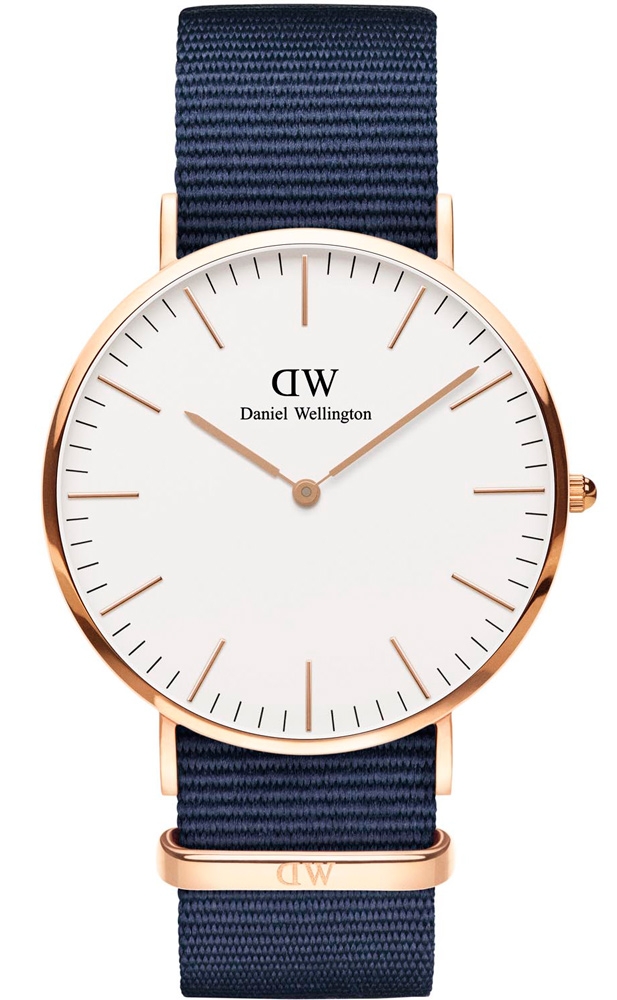 Daniel Wellington Classic Bayswater Rose Gold 40 MM DW00100275 -  Kvarts - Rosegull - Unisex - Stoff - Mineral