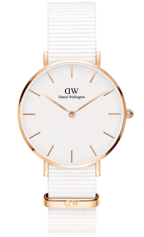 Daniel Wellington Classic Petite Dover Rose Gold 32mm DW00100311 -  Kvarts - Rosegull - Dameklokker - Stoff - Mineral