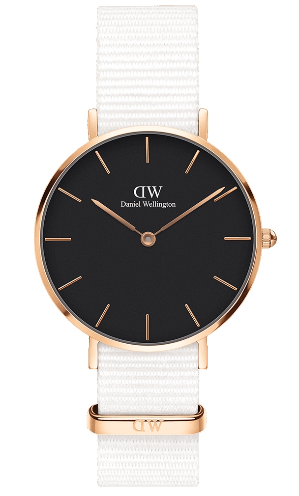 Daniel Wellington Classic Petite Black Dover Rose Gold 32mm DW00100312 -  Kvarts - Rosegull - Dameklokker - Stoff - Mineral
