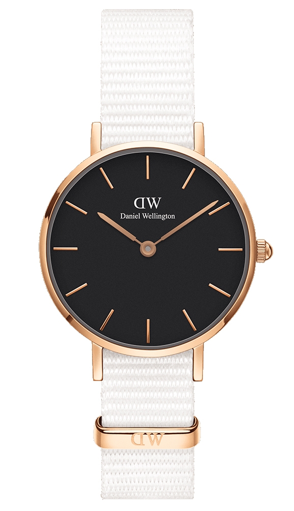 Daniel Wellington Classic Petite Black Dover Rose Gold 28mm DW00100314 -  Kvarts - Rosegull - Dameklokker - Stoff - Mineral