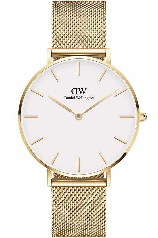 Daniel Wellington Classic Petite 36mm Evergold White DW00100346 -  Kvarts - Gull - Dameklokker - Meshlenke - Mineral
