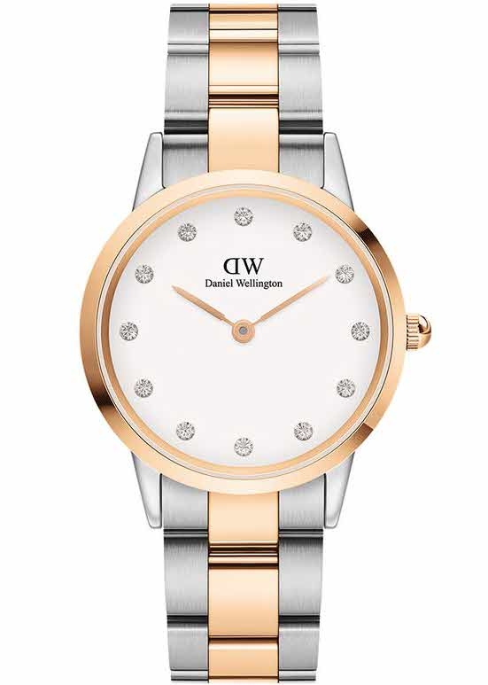 Daniel Wellington Iconic Link Lumine 32mm Rose Gold / Silver White DW00100358 -  Kvarts - Rosegull - Dameklokker - Rustfritt stål - ledd m/pin -...