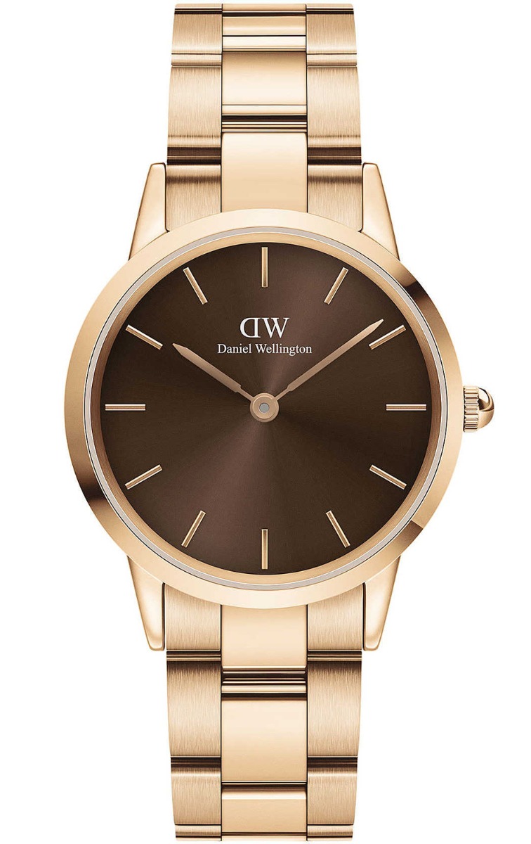Daniel Wellington Iconic Link Amber 32mm DW00100462 -  Kvarts - Rosegull - Dameklokker - Rustfritt stål - ledd m/pin - Mineral