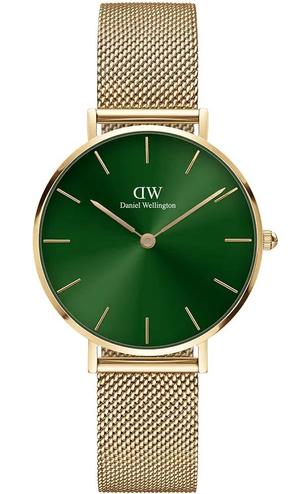 Daniel Wellington Petite Emerald Green 32mm DW00100480 -  Kvarts - Gull - Dameklokker - Meshlenke - Mineral
