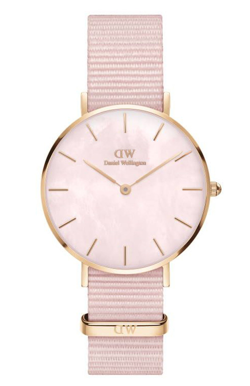 Daniel Wellington Petite Coral 32mm DW00100515 -  Kvarts - Rosegull - Dameklokker - Stoff - Mineral