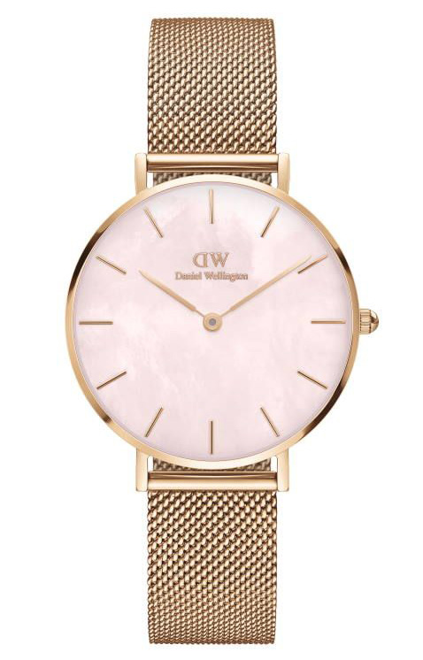 Daniel Wellington Petite Melrose 32mm DW00100516 -  Kvarts - Rosegull - Dameklokker - Meshlenke - Mineral