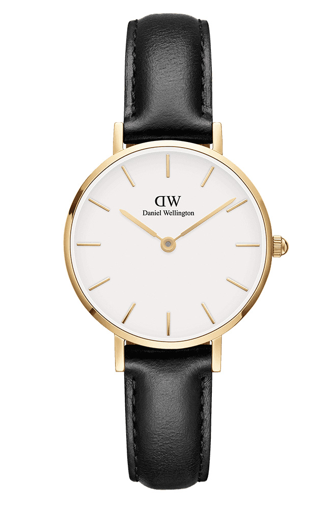 Daniel Wellington Petite Sheffield 28mm DW00100551 -  Kvarts - Gull - Dameklokker - Skinn - Mineral