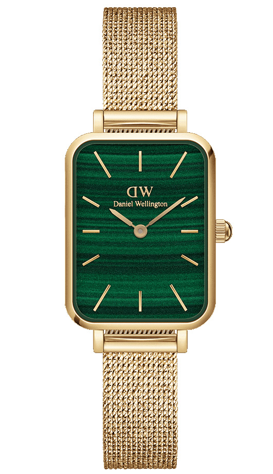 Daniel Wellington Quadro Pressed Evergold 20mm DW00100561 -  Kvarts - Gull - Dameklokker - Meshlenke - Mineral