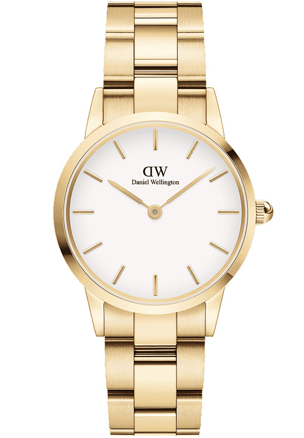 Daniel Wellington Iconic Link 28mm DW00100567 -  Kvarts - Gull - Dameklokker - Rustfritt stål - ledd m/pin - Mineral