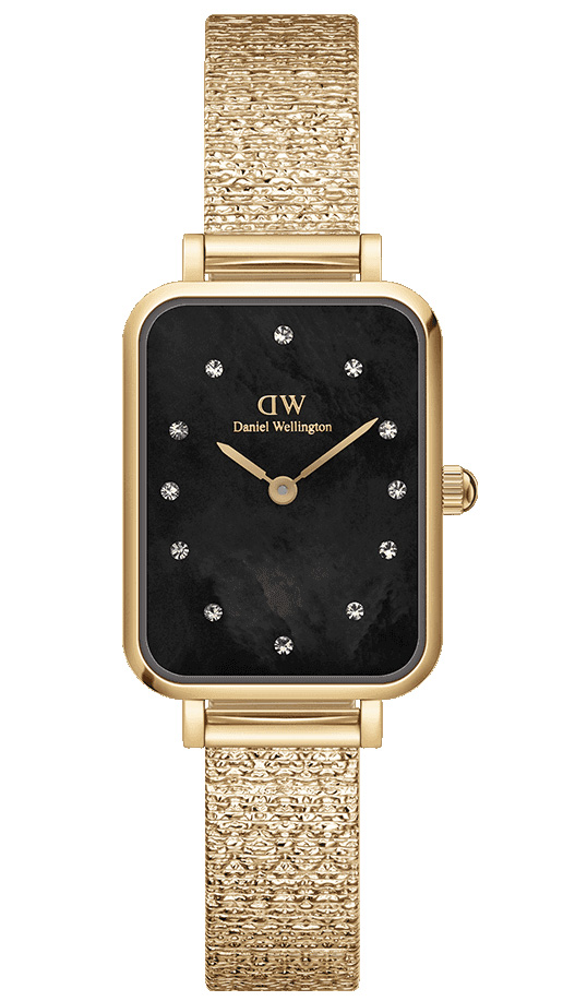 Daniel Wellington Quadro Lumine Pressed Piano 20mm DW00100583 -  Kvarts - Sølv - Dameklokker - Meshlenke - Mineral